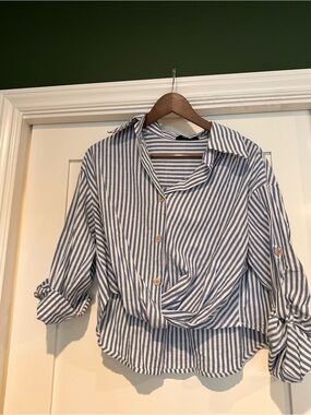 Cider Blue and White Striped Shirt
